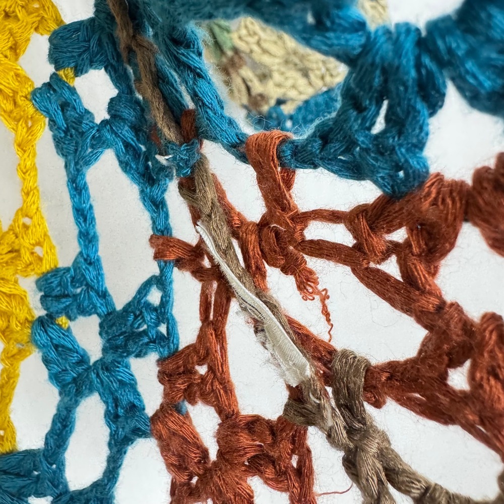 Roz & Ali Crochet Knit Top S/M Boho Hippie Multicolor‎ Festival Tunic - Picture 9 of 11